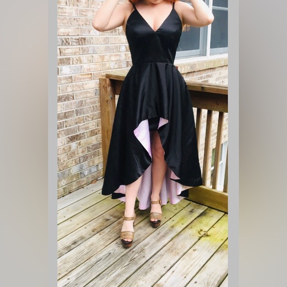NWTs Black Dramatic High Low Prom Dress - Picture 2 of 11